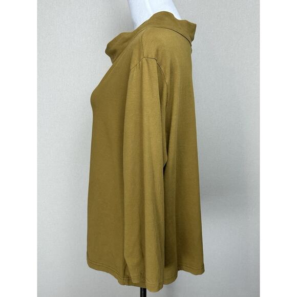 Iridium Top Womens Sz XL 95% Cotton Lagenlook Tee Mustard Yellow Oversized Boxy - Picture 6 of 12